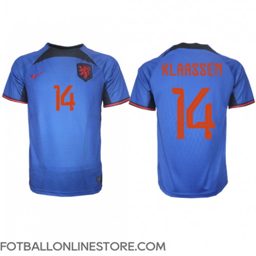 Billige Nederland Davy Klaassen #14 Bortetrøye VM 2022 Kortermet